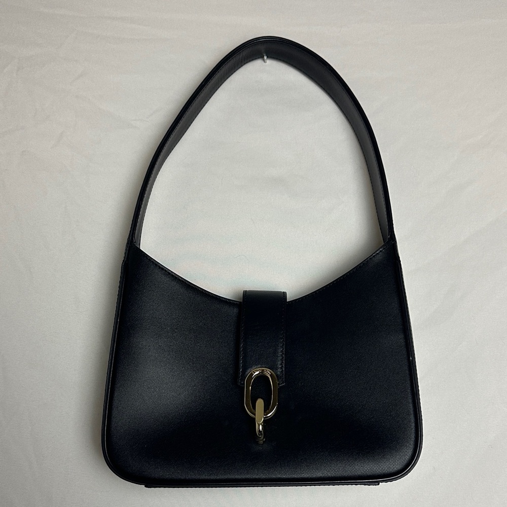 Anine Bing Cleo Black Leather Shoulder Bag with Gold hardware